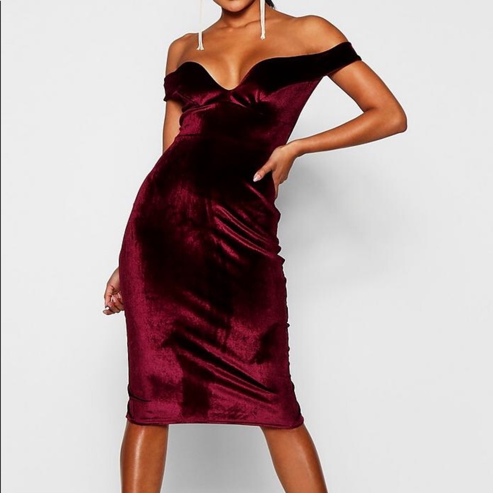 Velvet midi dress